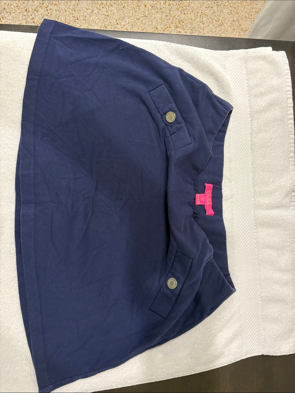 Lilly Pulitzer Navy Mini Skirt with Button Detail